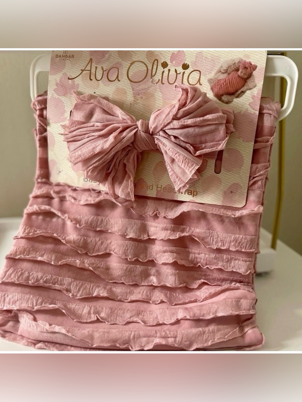 Swaddle & Head Wrap, pink, Ava and Olivia nwt